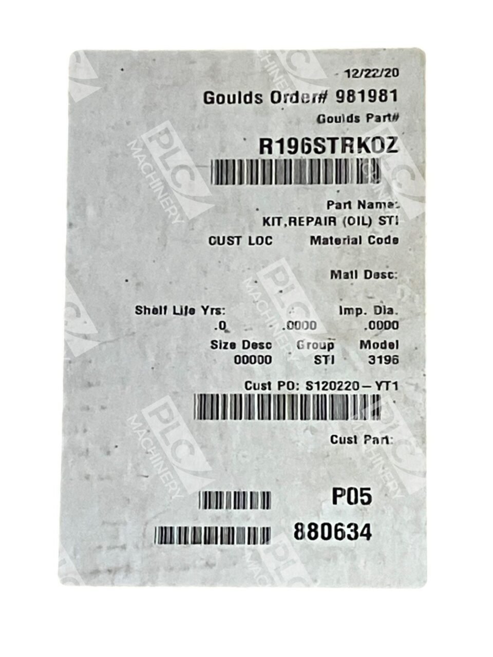 ITT Goulds Pump Repair Kit R196STRKOZ - Image 3