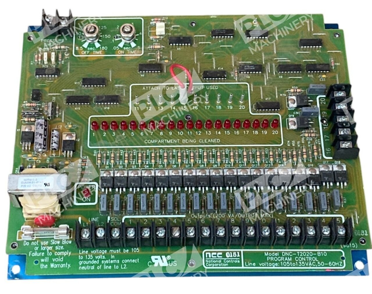NCC 50-60Hz 105-135VAC Program Control Board DNC-T2020-B10