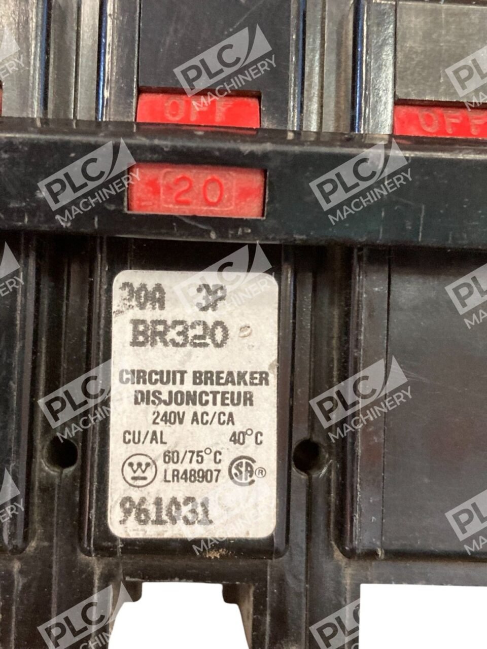 Westinghouse 3 Pole 20A Circuit Breaker BR320 - Image 8