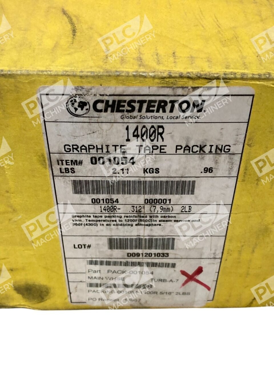 Chesterton 1400R 2.11lb 0.312" Graphite Tape Packing Spool 001054 - Image 2