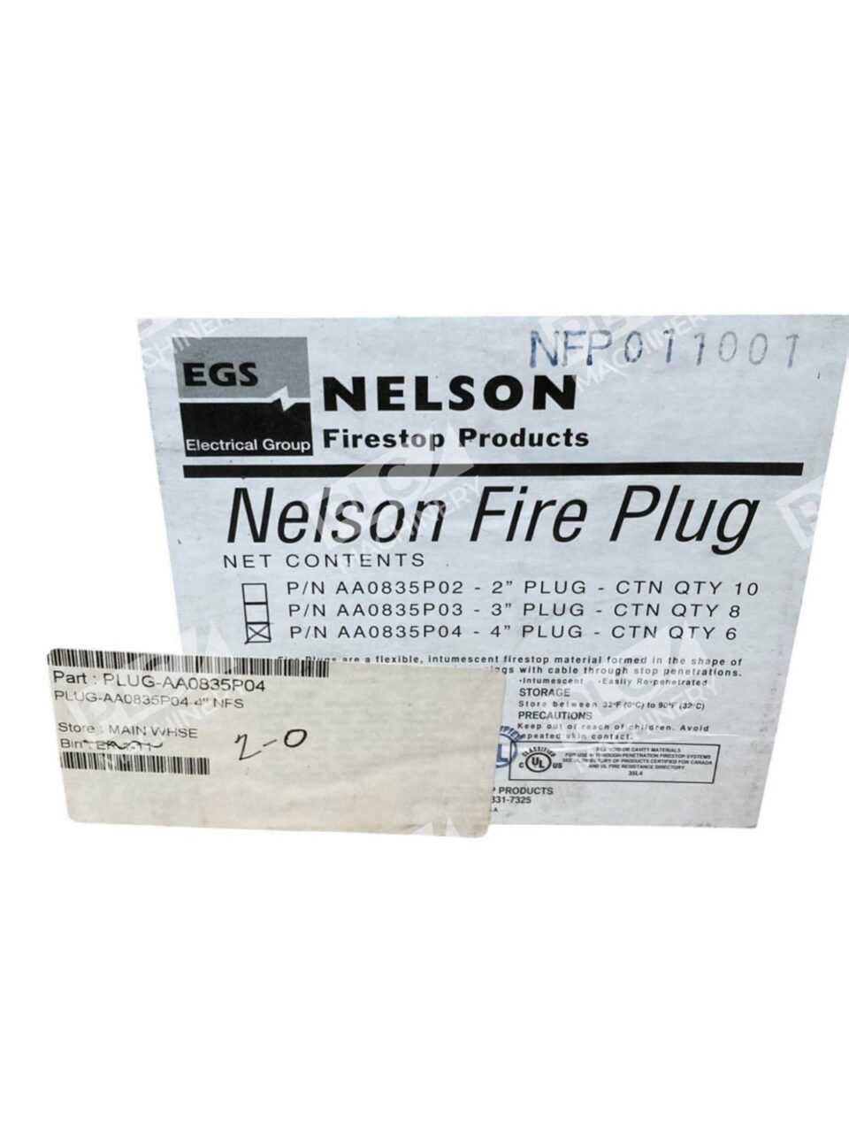 Nelson EGS Firestop Products 4" Plug AA0835P04 (Box of 6) - Image 2