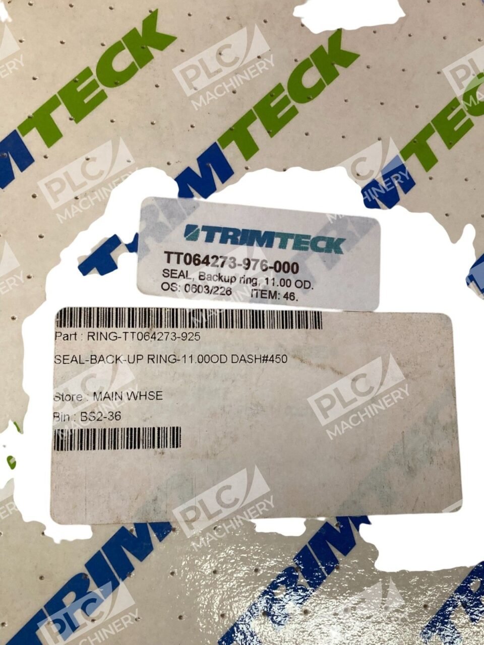 Trimteck 11.00 OD Backup Ring Seal Gasket TT064273-976-000 - Image 4