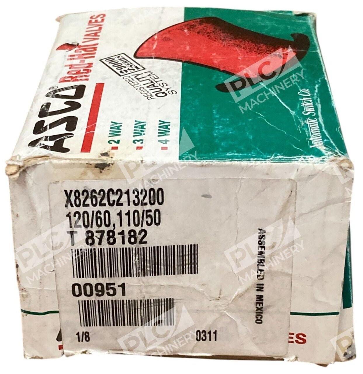 ASCO 8.1W 150PSI 1/8" 120/60 110/50 T 878182 Red Hat Solenoid Valve X8262C213200