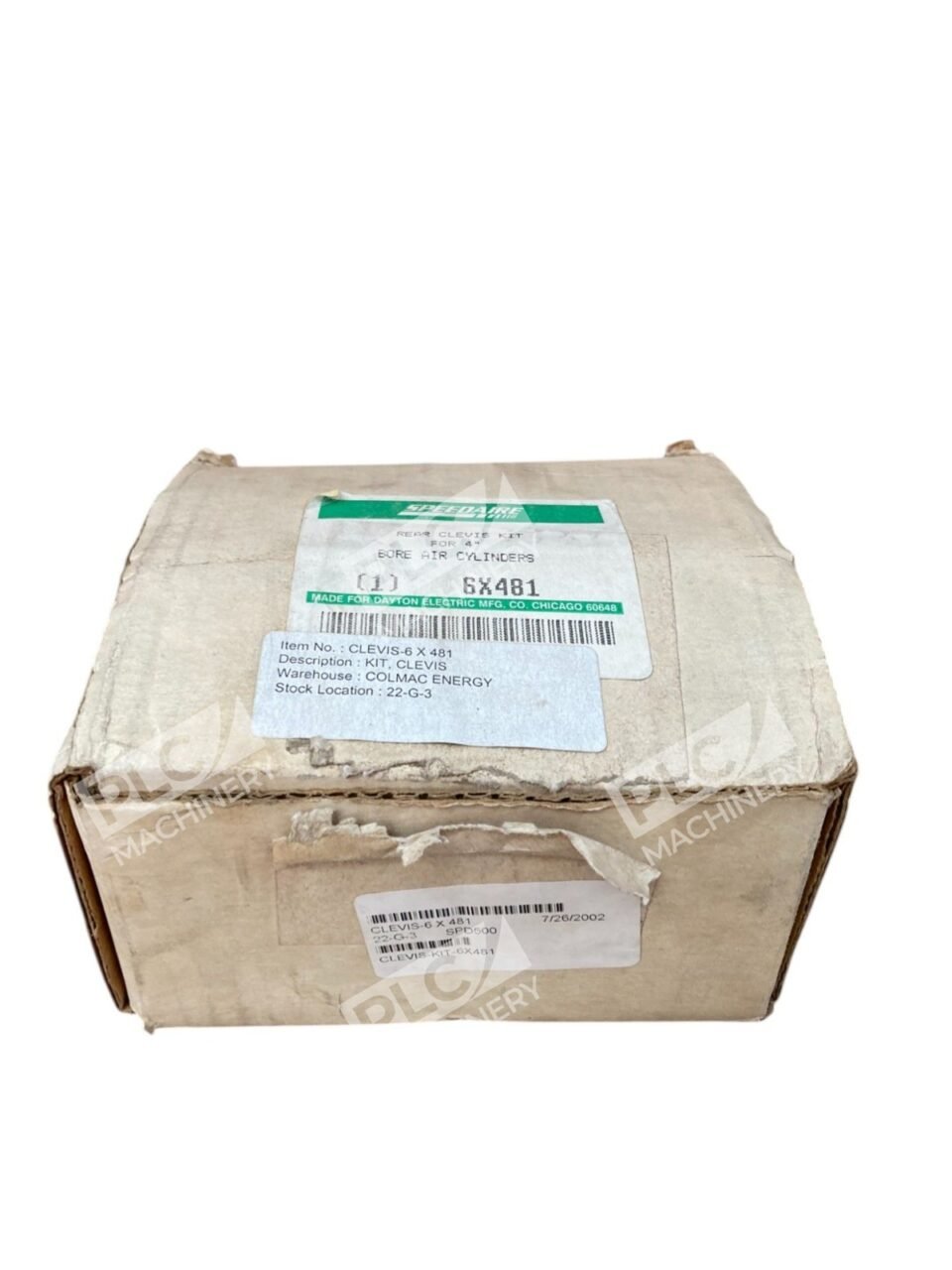 Speedaire For 4" Bore Air Cylinders Rear Clevis Kit 6X481 - Image 7