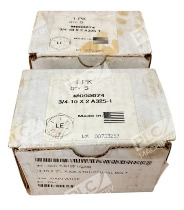 LE USA M000074 00733253 Box of 5 Structural Bolt 3/4-10 X 2 A325-1 (lot of 2)