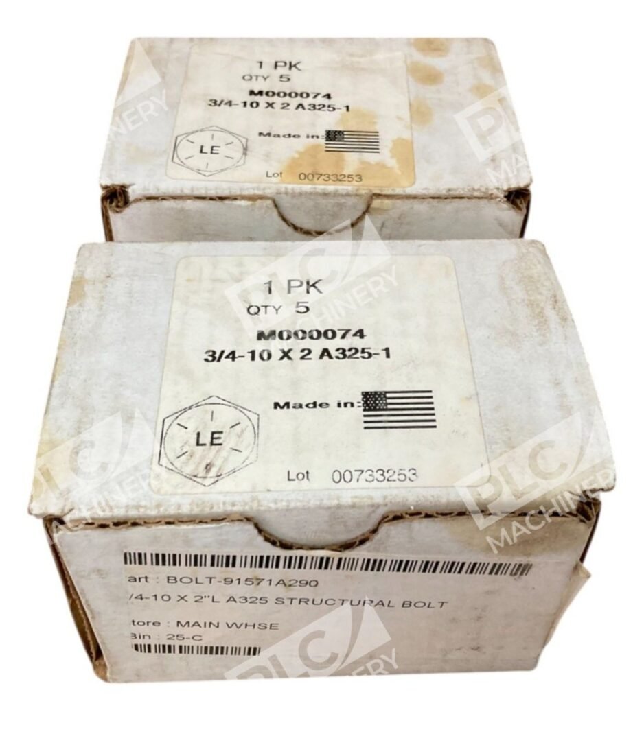 LE USA M000074 00733253 Box of 5 Structural Bolt 3/4-10 X 2 A325-1 (lot of 2)