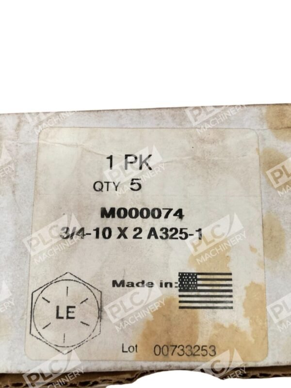 LE USA M000074 00733253 Box of 5 Structural Bolt 3/4-10 X 2 A325-1 (lot of 2) - Image 3