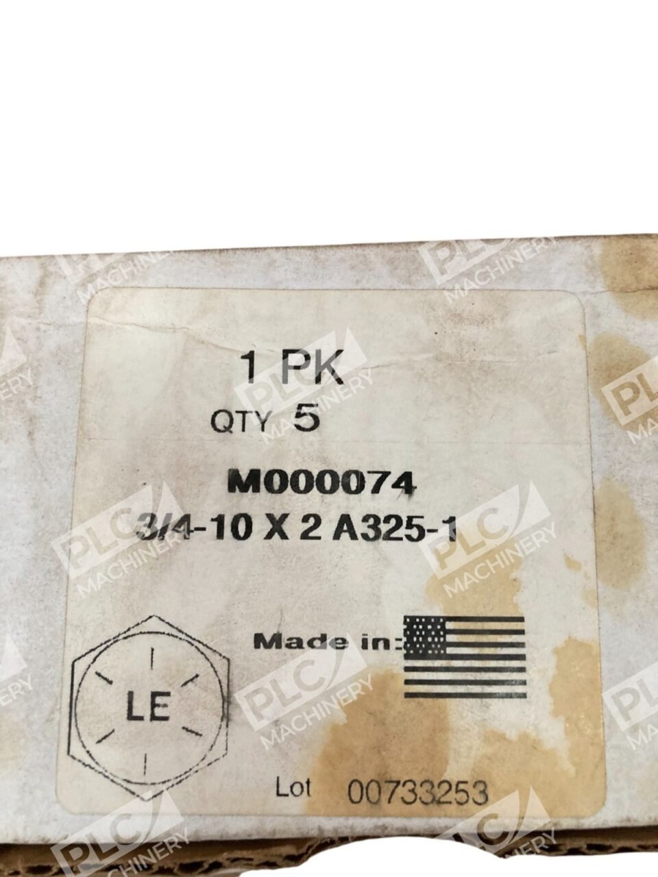 LE USA M000074 00733253 Box of 5 Structural Bolt 3/4-10 X 2 A325-1 (lot of 2) - Image 3
