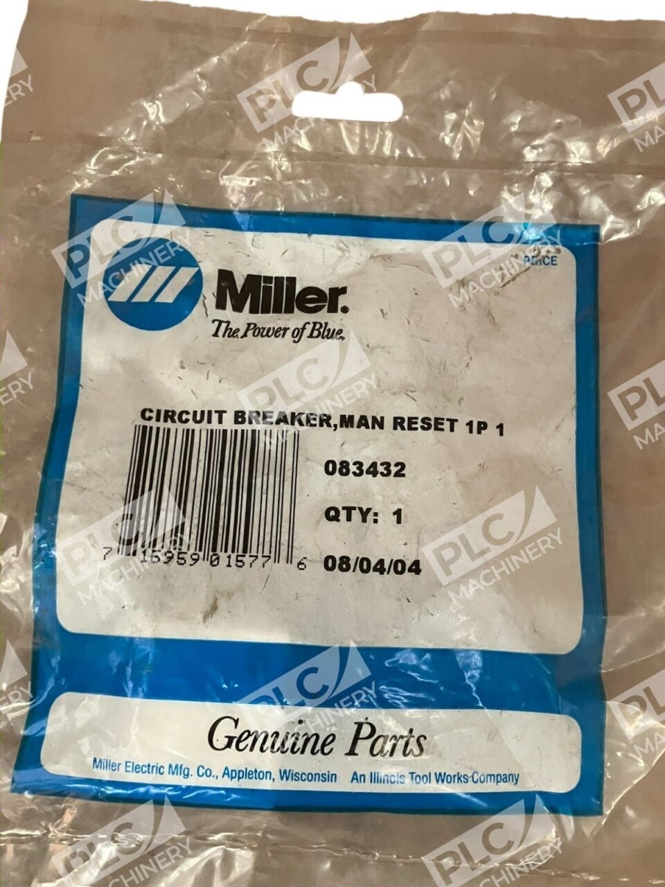 Miller 1P 10A 1 Manual Reset Circuit Breaker 083432 - Image 2