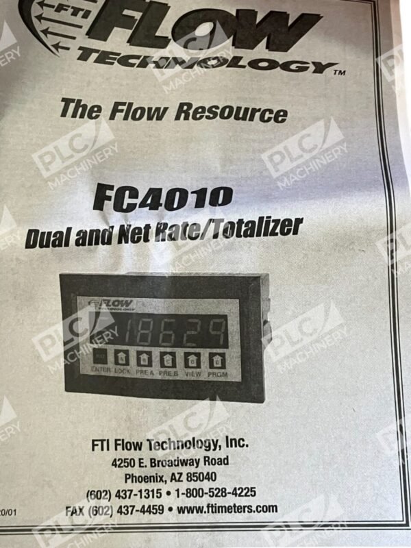 Flow Technology ES737DRTD3BA FC4010 Dual And Net Rate Totalizer FC40-1D3BA - Image 3