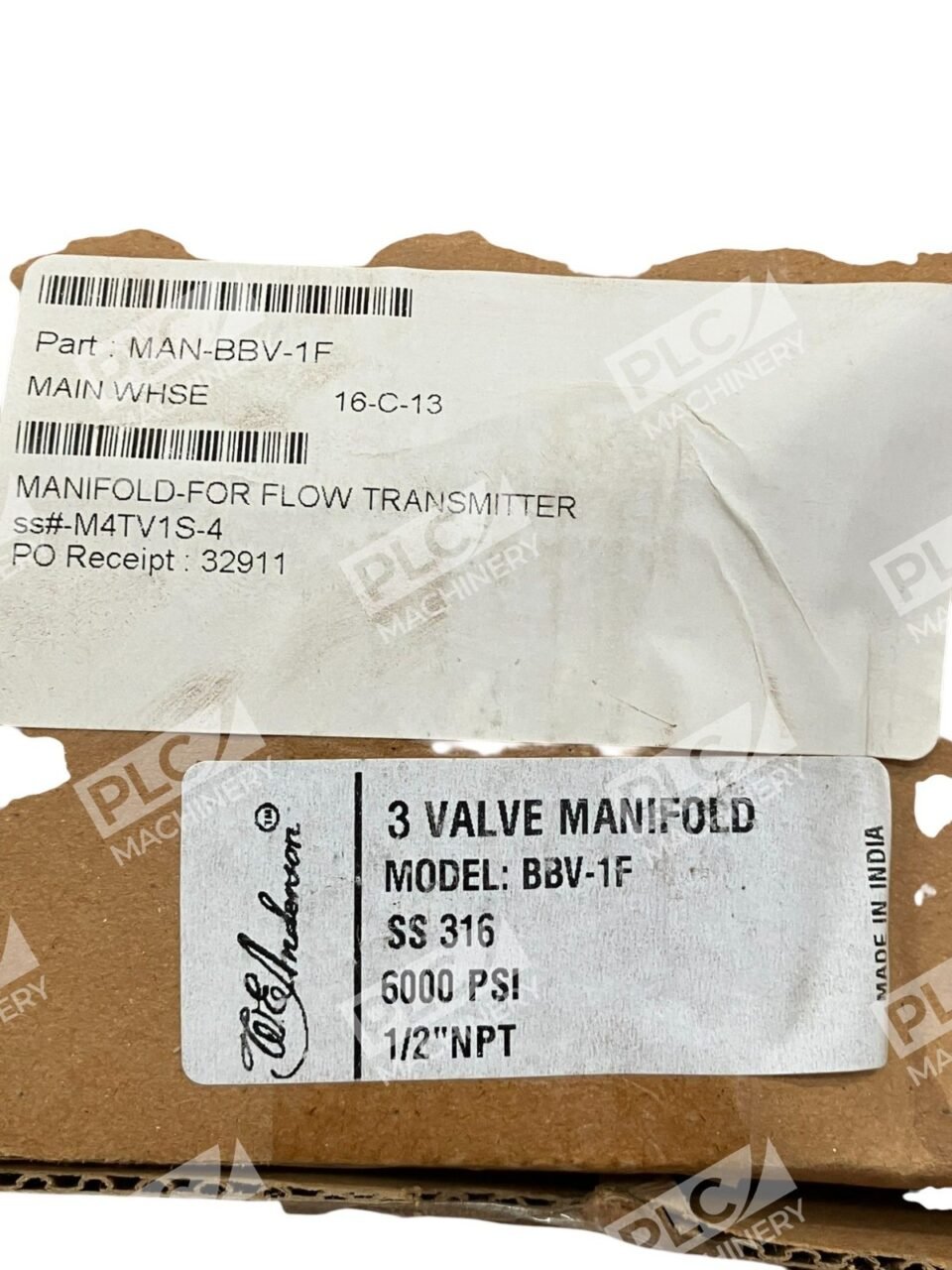 WE Anderson 12/20 SS 316 6000PSI 1/2" NPT 3 Valve Manifold BBV-1F - Image 2