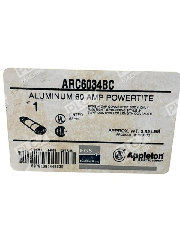 Appleton Aluminum 60A 3W 4P Powertite Receptacle ARC6034BC - Image 2