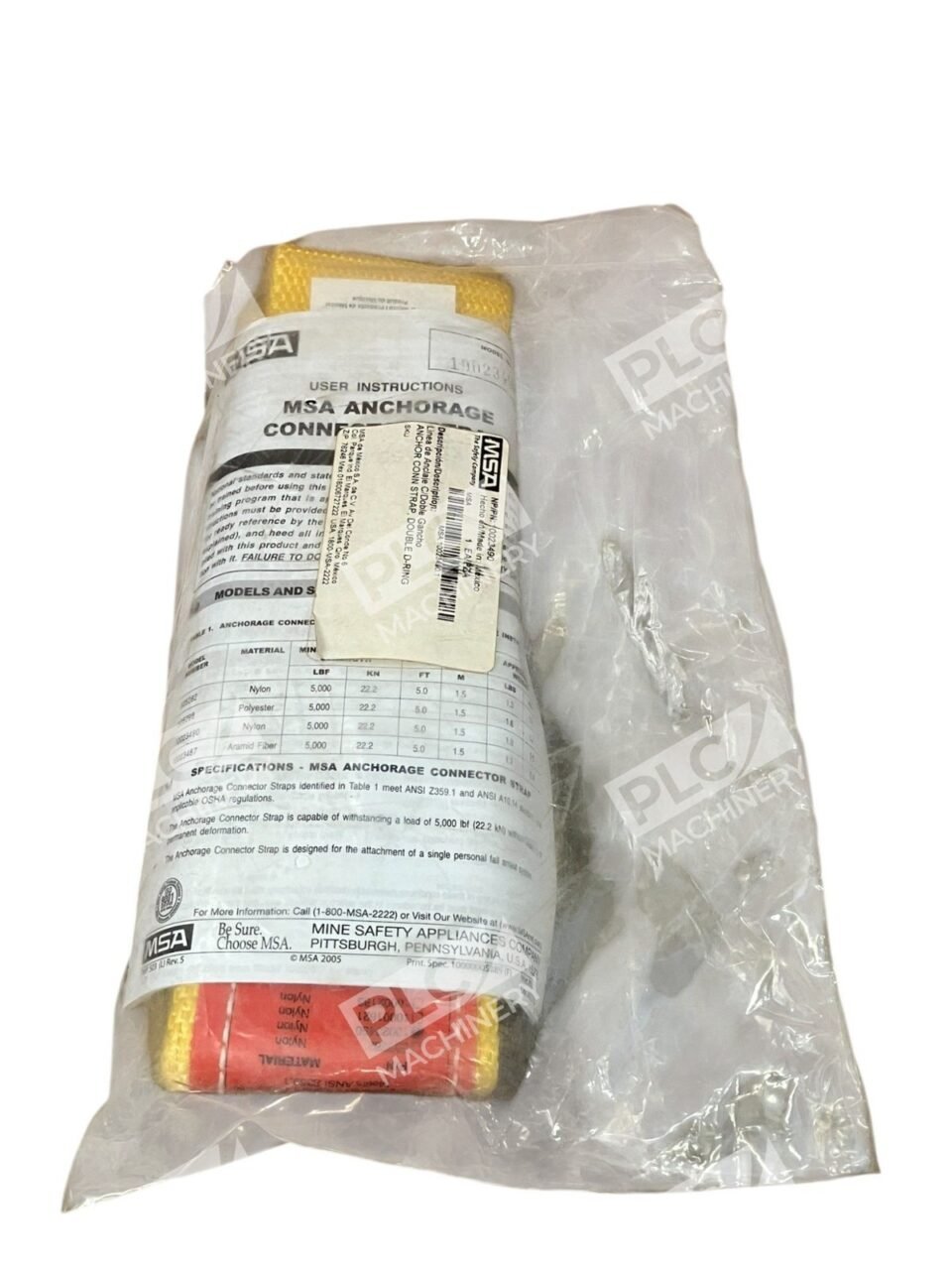 MSA Double D-Ring Anchorage Connector Strap 10023490