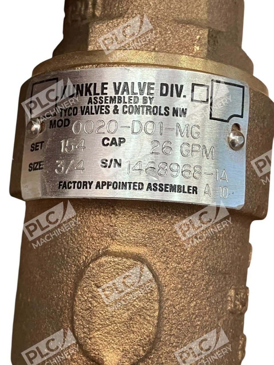 Kunkle Valve Tyco 154 3/4 26GPM Safety Valve 0020-D01-MG - Image 10