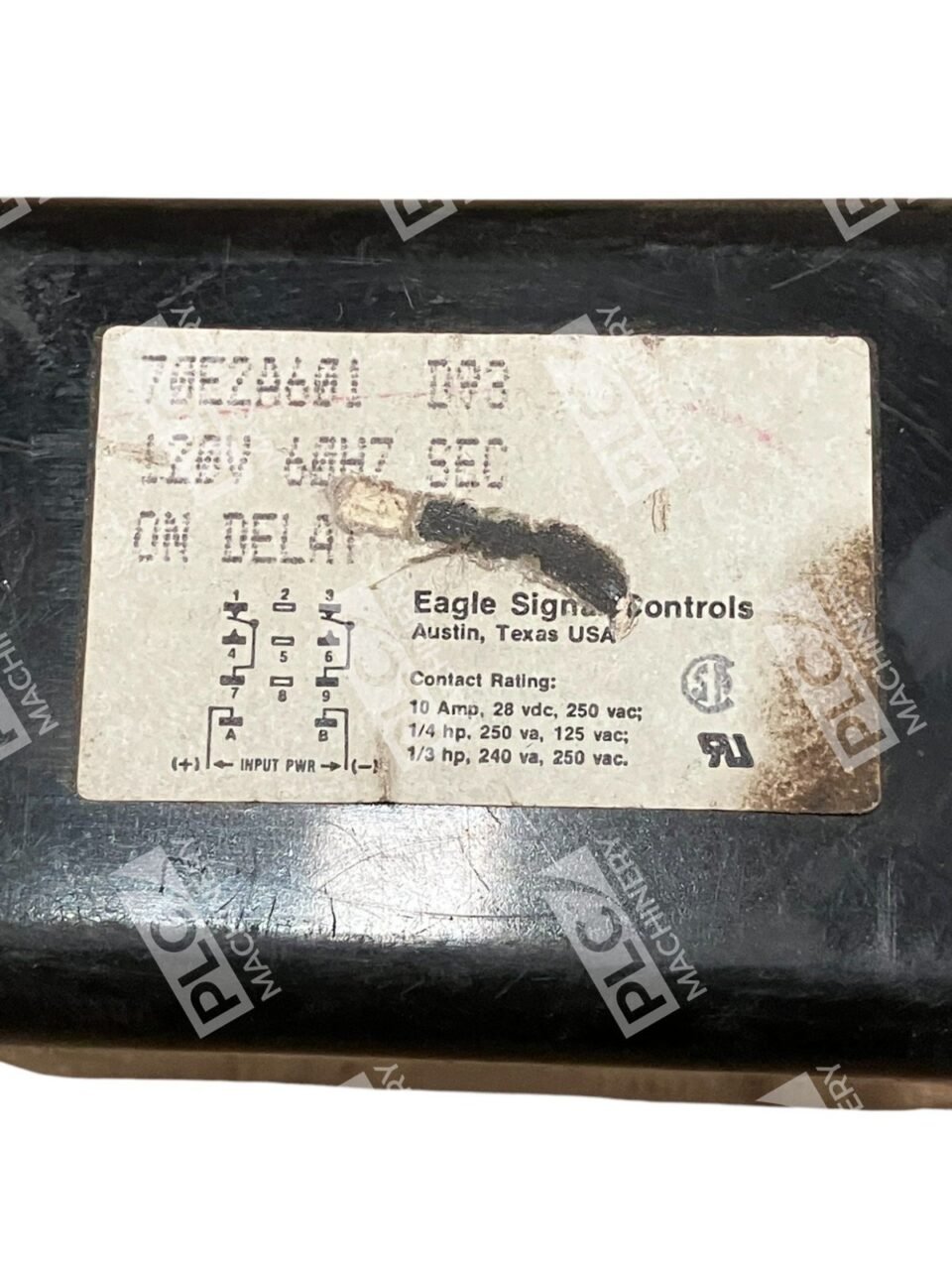 Eagle Signal Controls D93 10A 120V 60Hz On Delay Timer 70E2A601 - Image 2