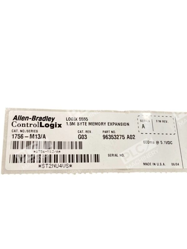 Allen Bradley 1756-M13/A ControlLogix 1.5MB Memory Expansion Module - Image 3