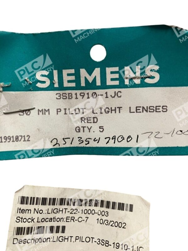 Siemens Red 30mm Pilot Light Lenses 3SB1910-1JC (Bag of 5) - Image 3