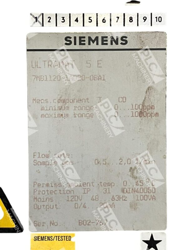 Siemens Ultramat 5E Gas Analyzer 7MB1120-1AB20-0BA1 - Image 7