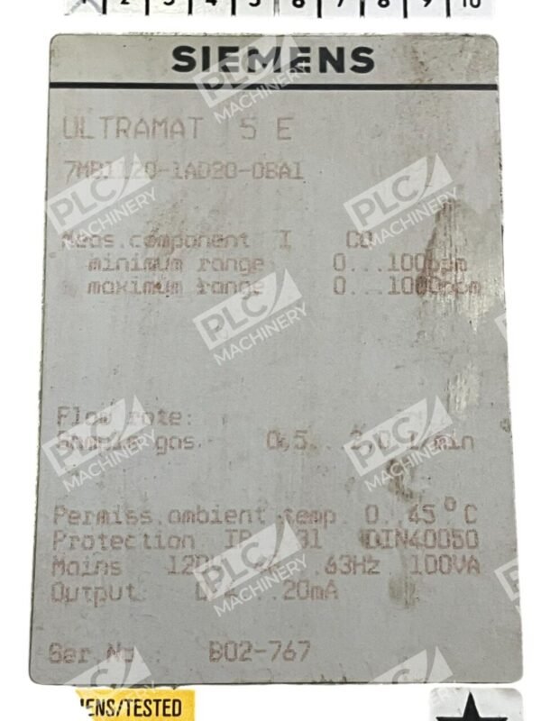 Siemens Ultramat 5E Gas Analyzer 7MB1120-1AB20-0BA1 - Image 9