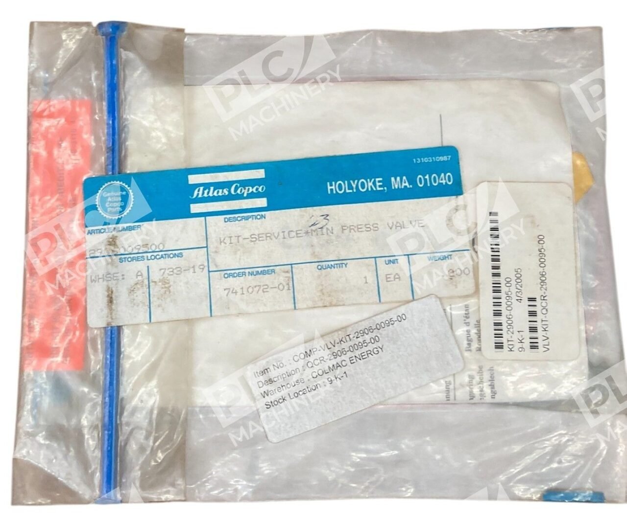 Atlas Copco 2906009500 GA 90-160 Valve Service Kit 2906-0095-00