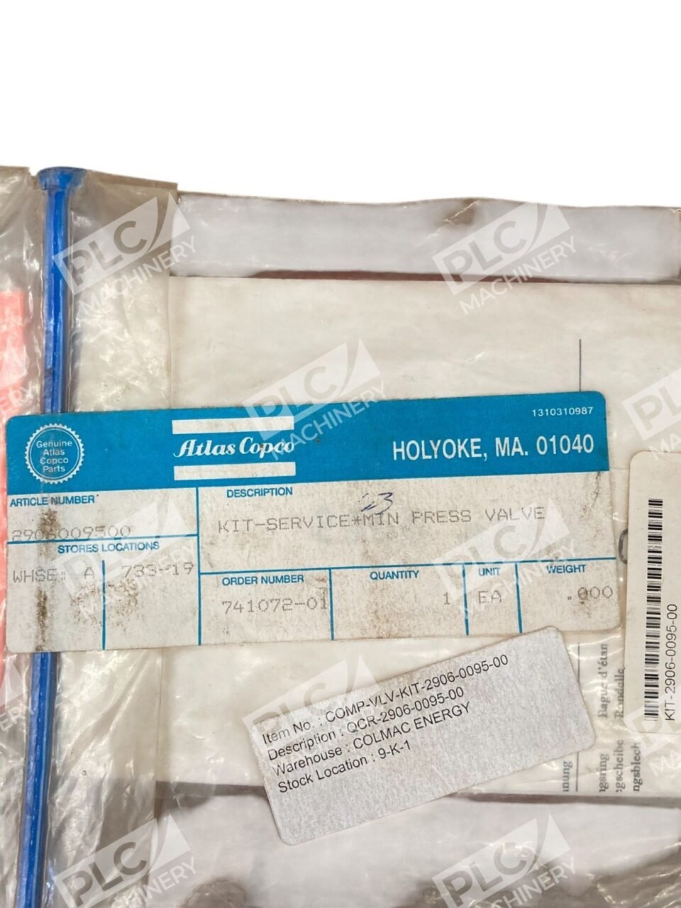 Atlas Copco 2906009500 GA 90-160 Valve Service Kit 2906-0095-00 - Image 2