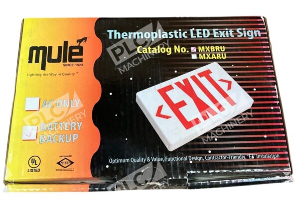 Mule MSC 62400866 Red Letter W/ Battery Universal Mount Exit Sign MXBRU