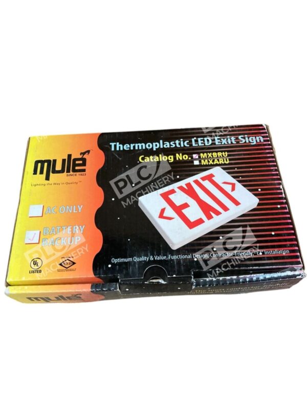 Mule MSC 62400866 Red Letter W/ Battery Universal Mount Exit Sign MXBRU - Image 6