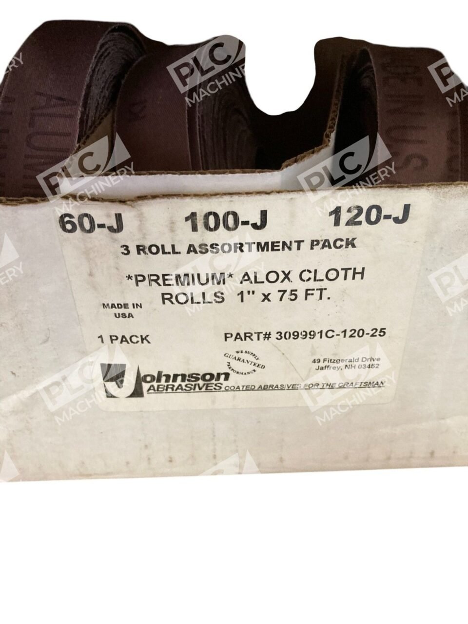 Johnson Abrasives 60-J 100-J 120-J Alox Cloth Roll 1"x75Ft 3 Pack 309991C-120-25 - Image 2