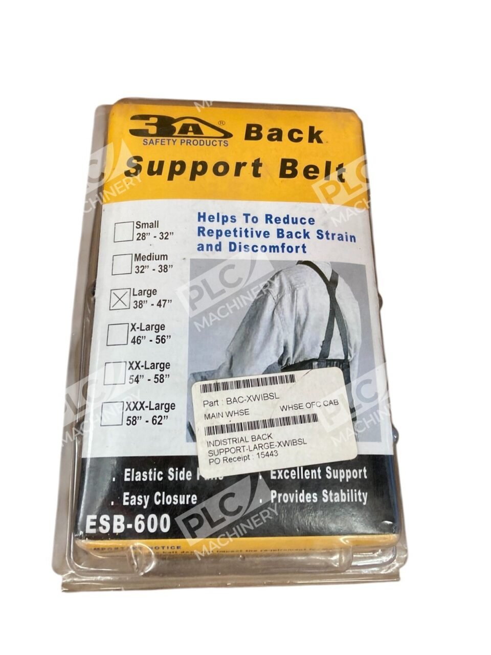 3A Large 38"-47" Back Support Belt ESB-600