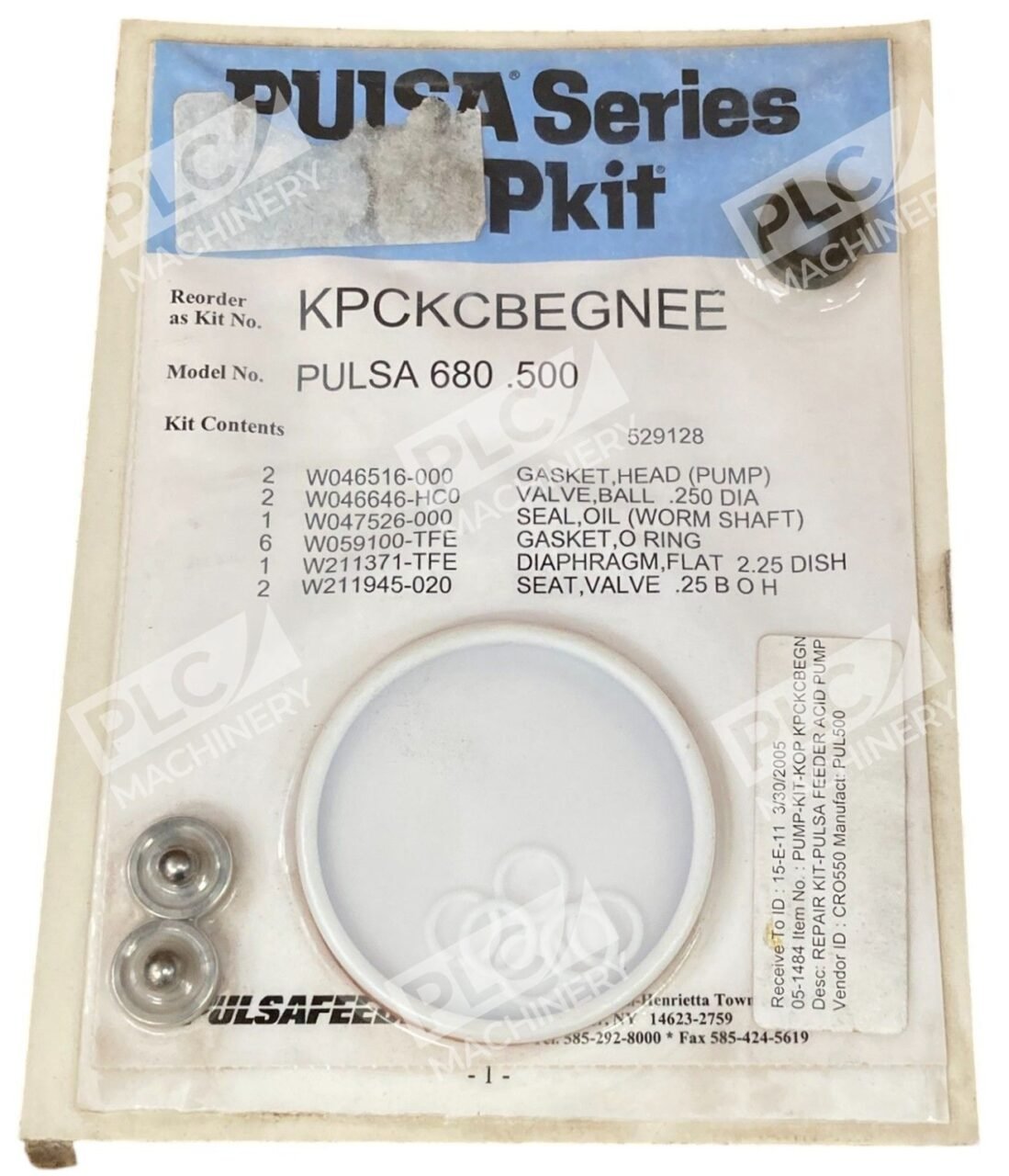 Pulsafeeder KPCKCBEGNEE Pulsa Series KOPkit Repair Kit PULSA 680 .500