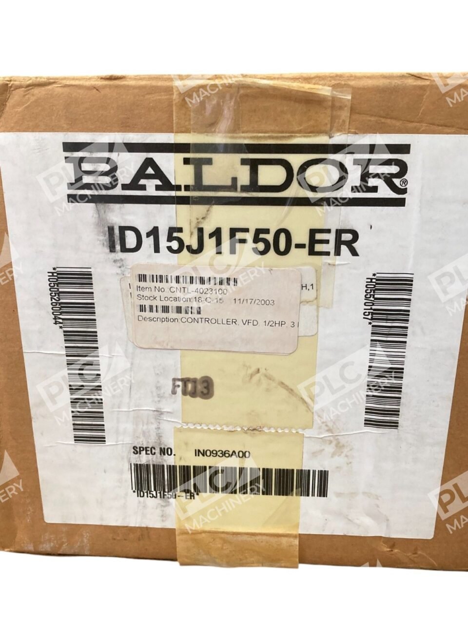 Baldor IN0936A00 5FLAIN 2.3FLAOUT 1PH 0.5HP Adjustable Speed Drive ID15J1F50-ER - Image 2