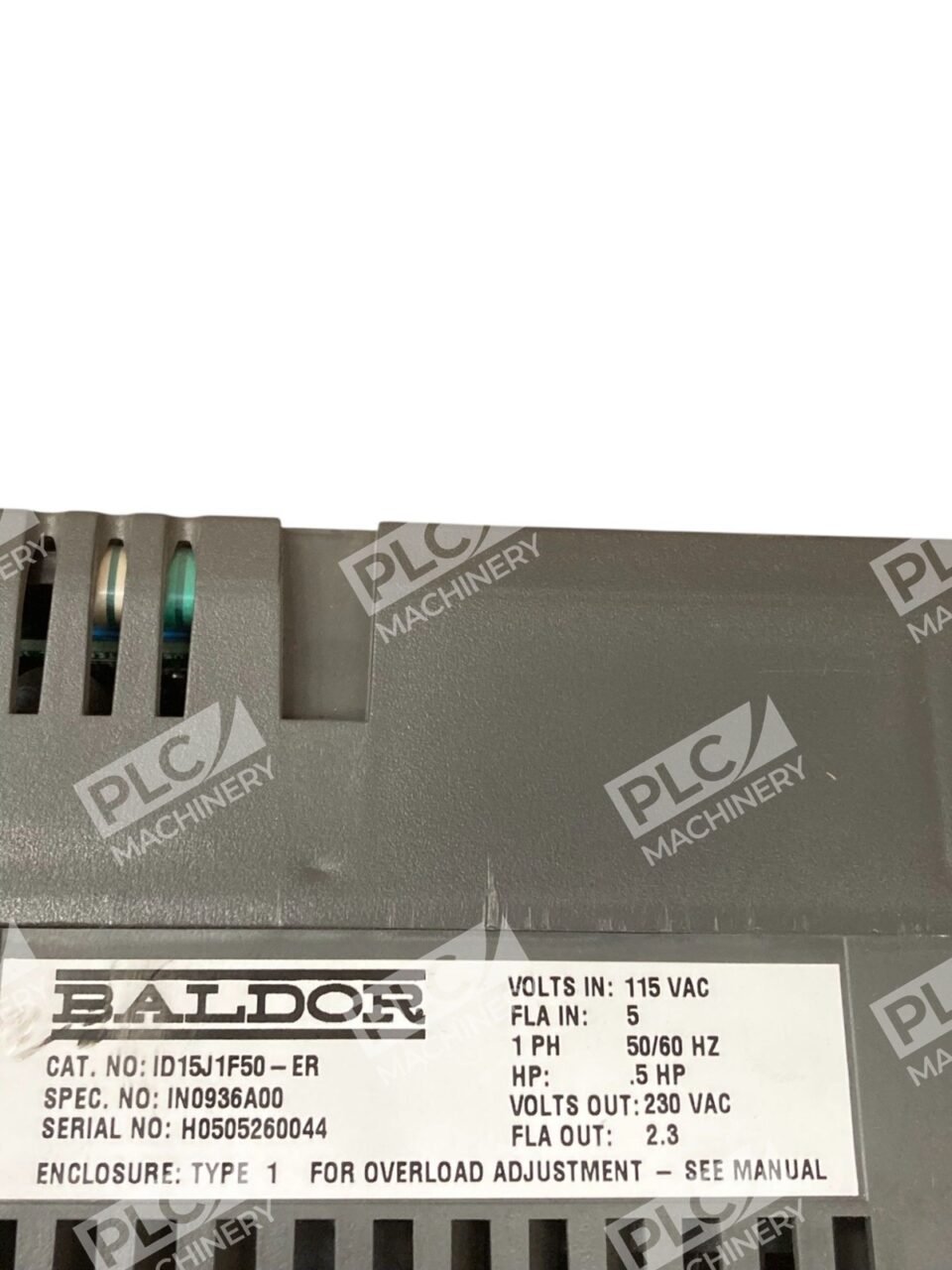Baldor IN0936A00 5FLAIN 2.3FLAOUT 1PH 0.5HP Adjustable Speed Drive ID15J1F50-ER - Image 10