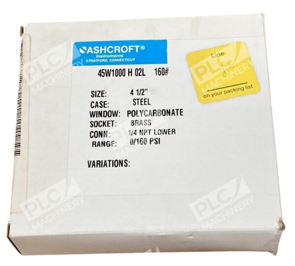 Ashcroft 4-1/2" 0-160PSI 1/4NPT Pressure Gauge 45W1000-H-02L-160#