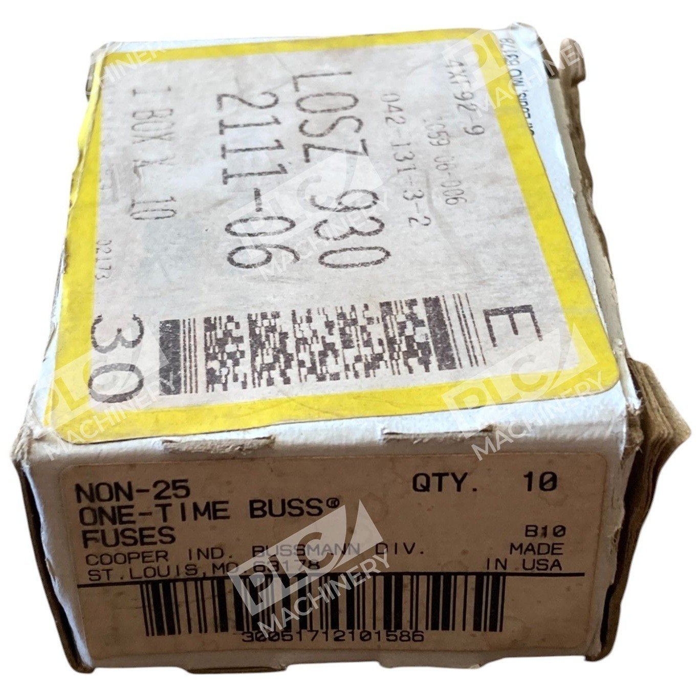 Cooper 4XF92 Bussmann One-Time Buss Fuse NON-25 (Box of 6)