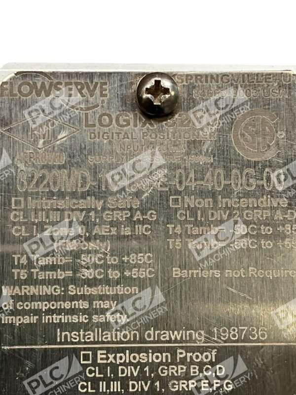 Flowserve Logix 3200 Digital Positioner 3220MD-10-D6-E-04-40-0G-00 - Image 10