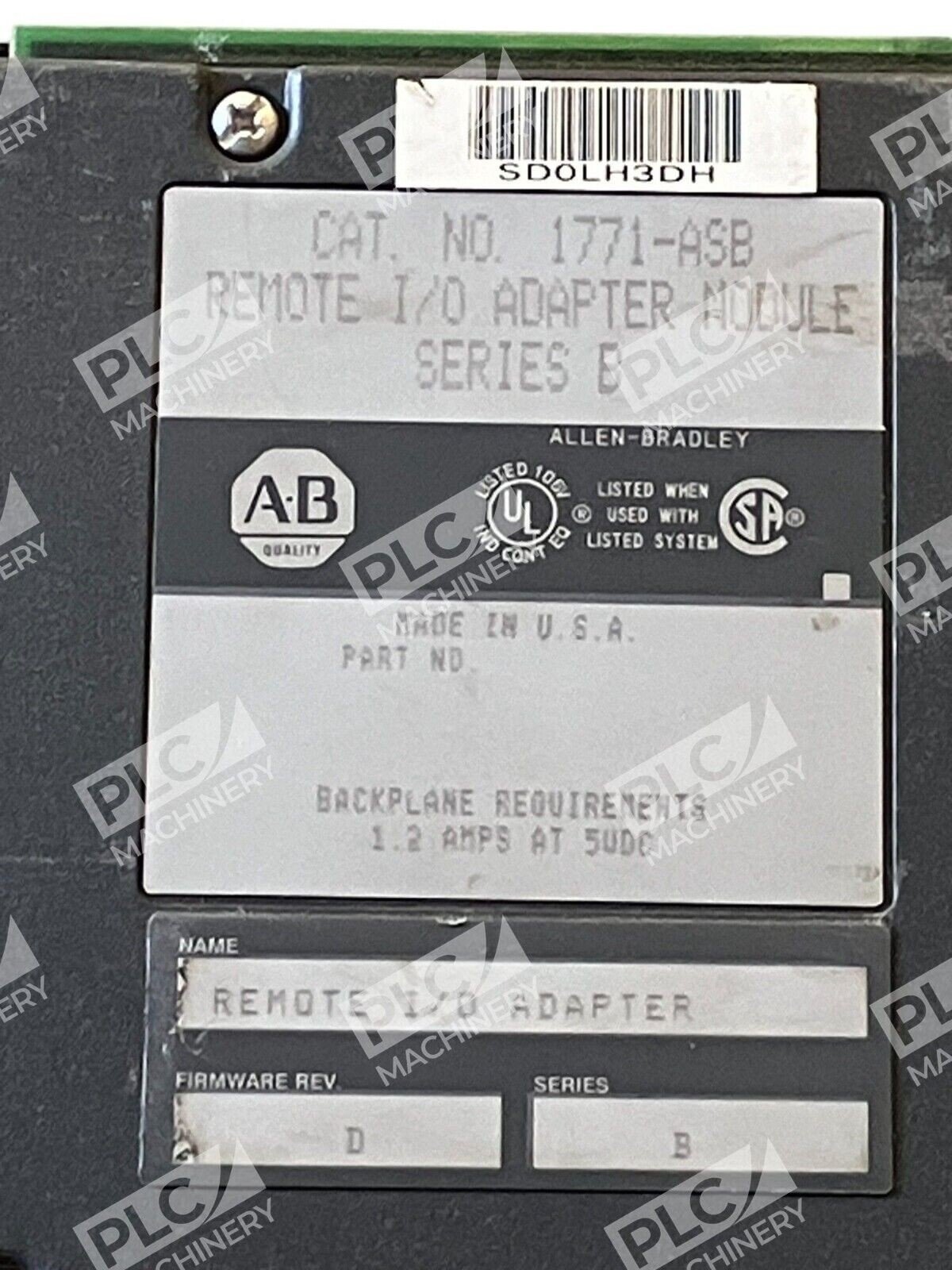 Allen Bradley Remote I/O Adapter Module 1771-ASB /B - Image 3