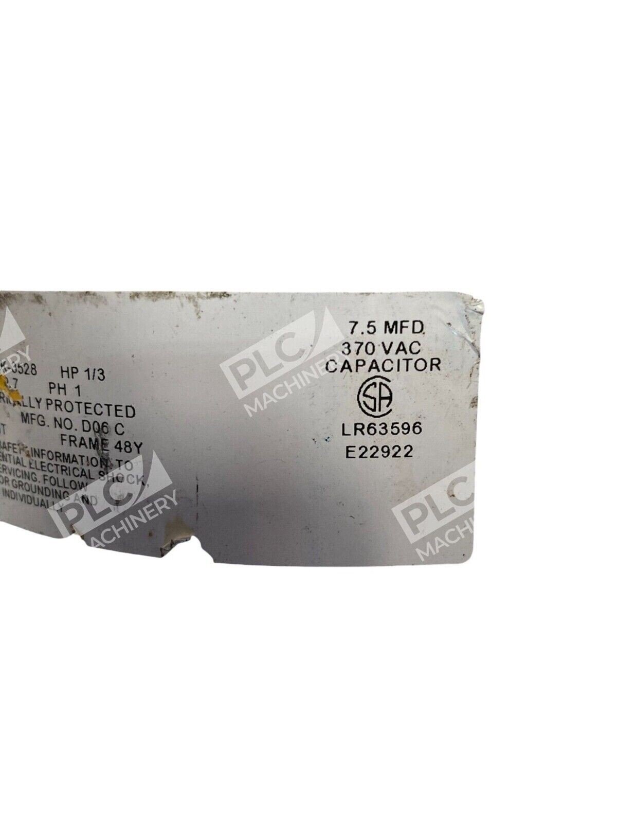 Emerson Motor 1/3HP 115V 60Hz 1Ph 03713 K55HXKWK-3528 - Image 6