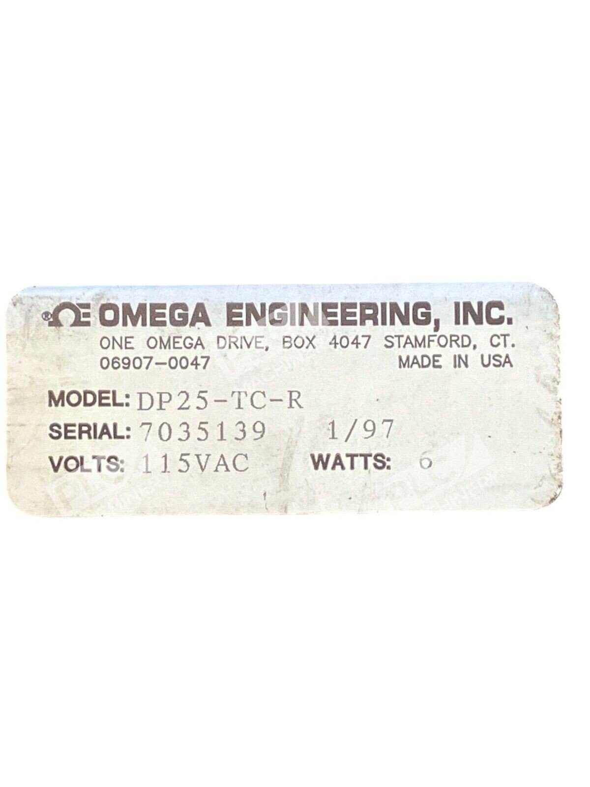 Omega Engineering Thermocouple Monitor 115VAC 6W DP25-TC-R - Image 2