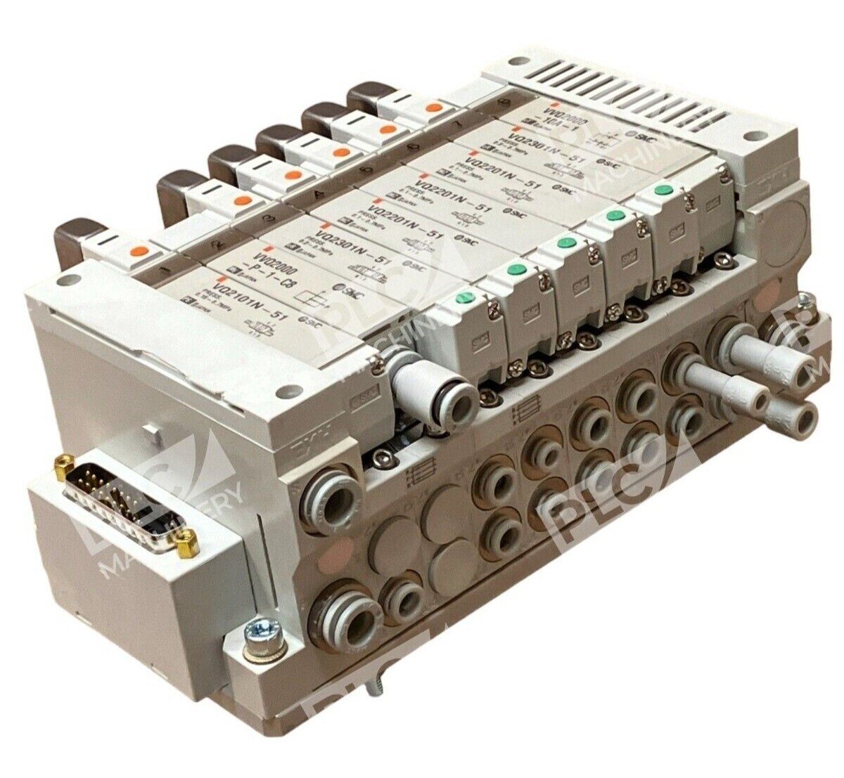SMC VV5Q21-08-DAN00043 8 Station W/ VQ2101N-51 VVQ2000 VQ2201N-51 VQ2301N-51