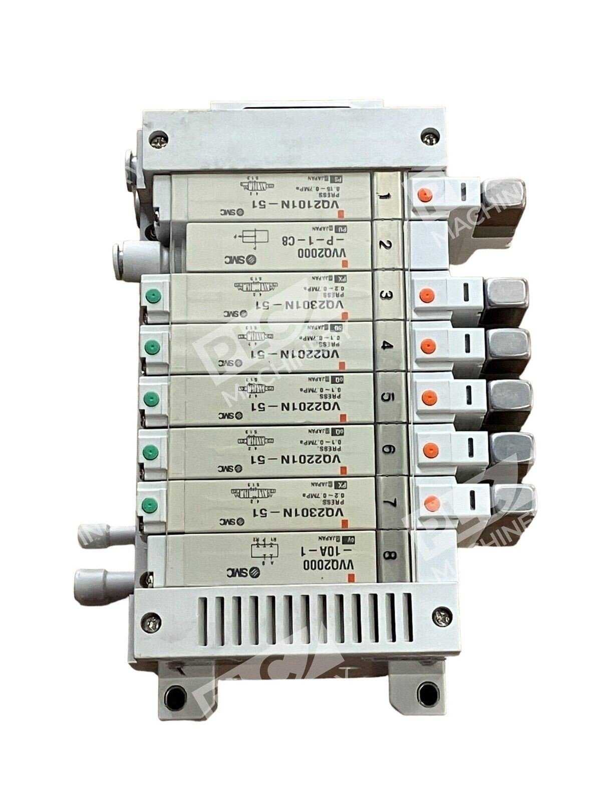 SMC VV5Q21-08-DAN00043 8 Station Manifold Solenoid Valve