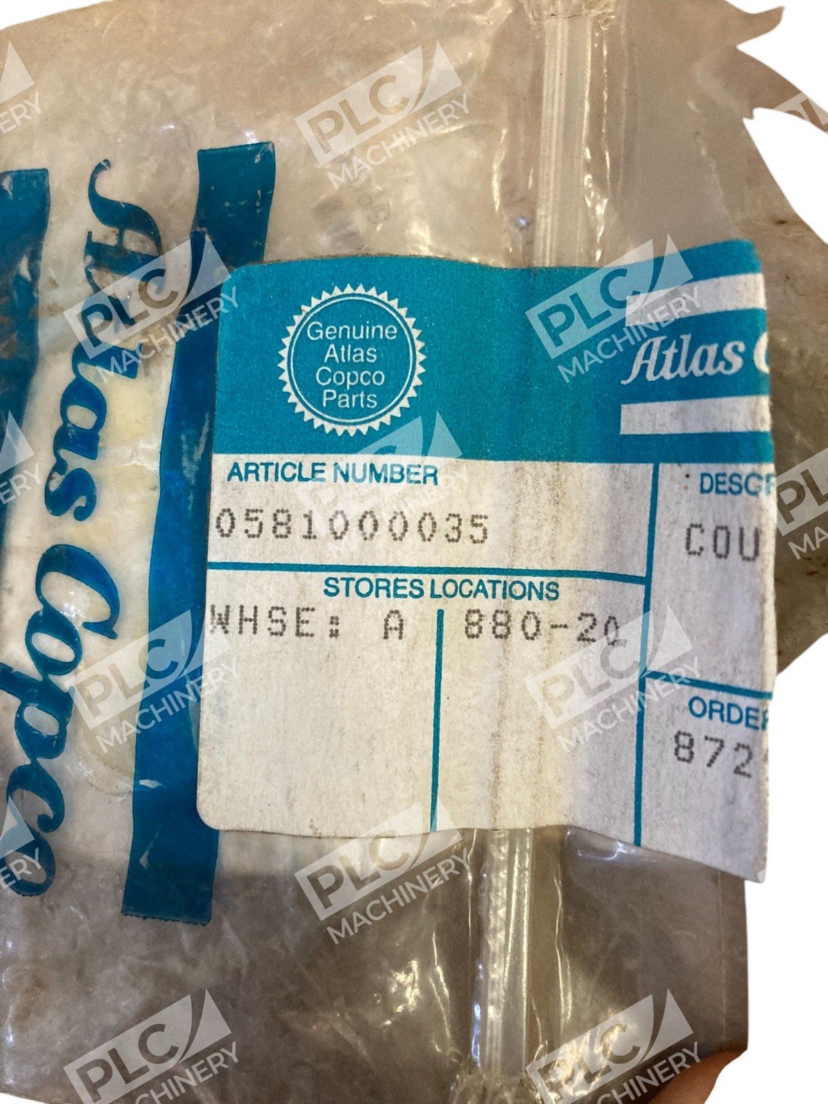 Atlas Copco 80DTXG 0.200 Male NYL Coupling 0581000035 (Bag of 3)