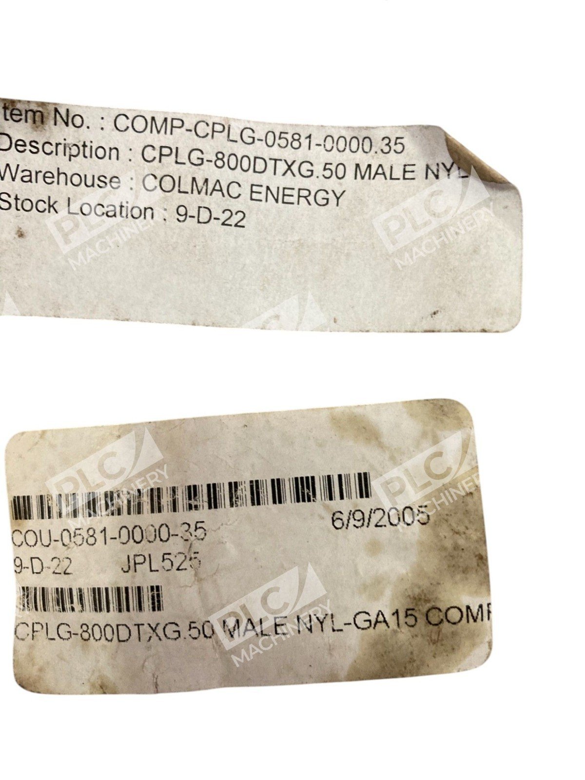 Atlas Copco 80DTXG 0.200 Male NYL Coupling 0581000035 (Bag of 3) - Image 3