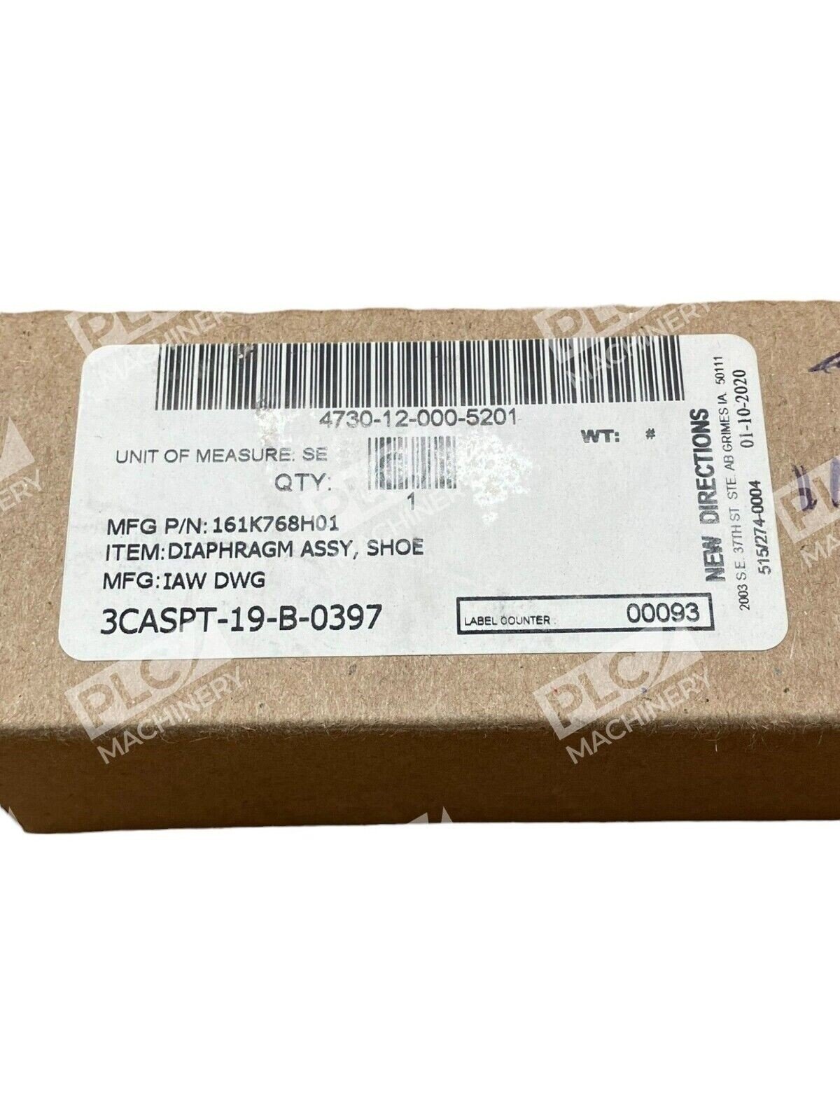 New Directions 161K768H01 Shoe Diaphragm Assembly - Image 2