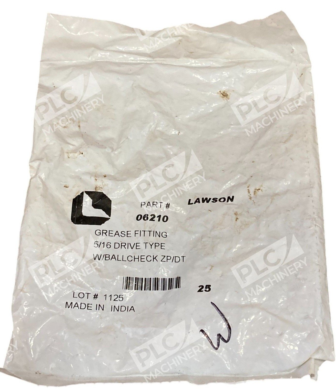 Lawson Grease Fitting 5/16 Drive Type W/ Ballcheck ZP/DT 06210 (Bag of 25)
