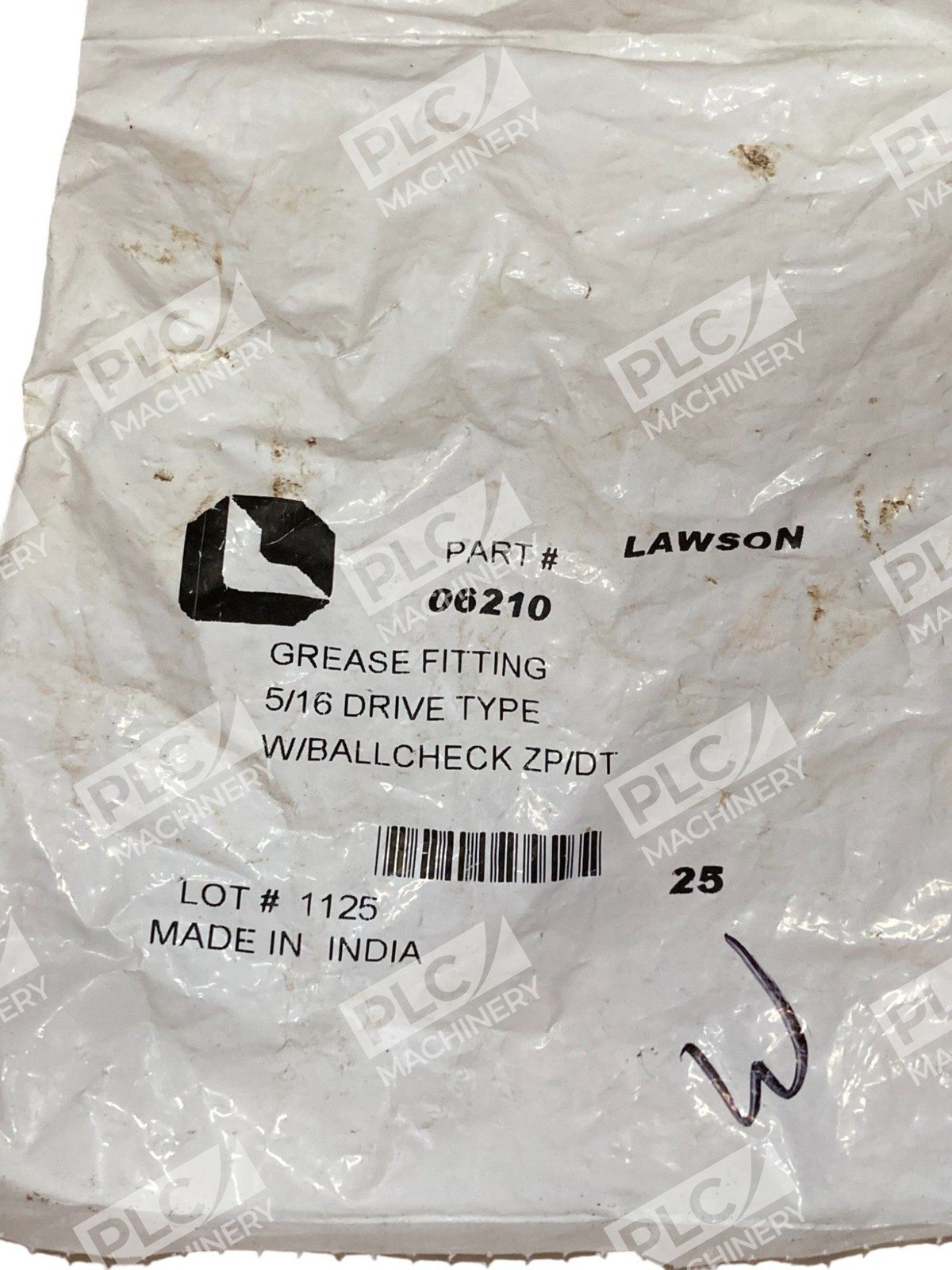 Lawson Grease Fitting 5/16 Drive Type W/ Ballcheck ZP/DT 06210 (Bag of 25) - Image 2