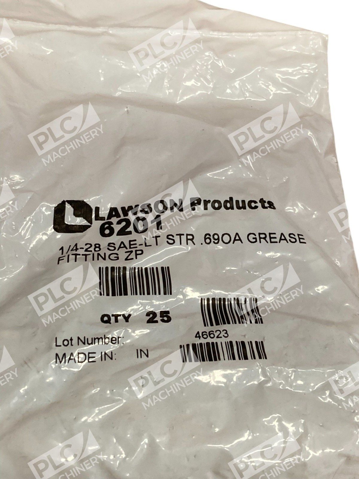Lawson Products 1/4-28 SAE-LT STR 0.69OA Grease Fitting ZP 6201 (Bag of 25) - Image 3