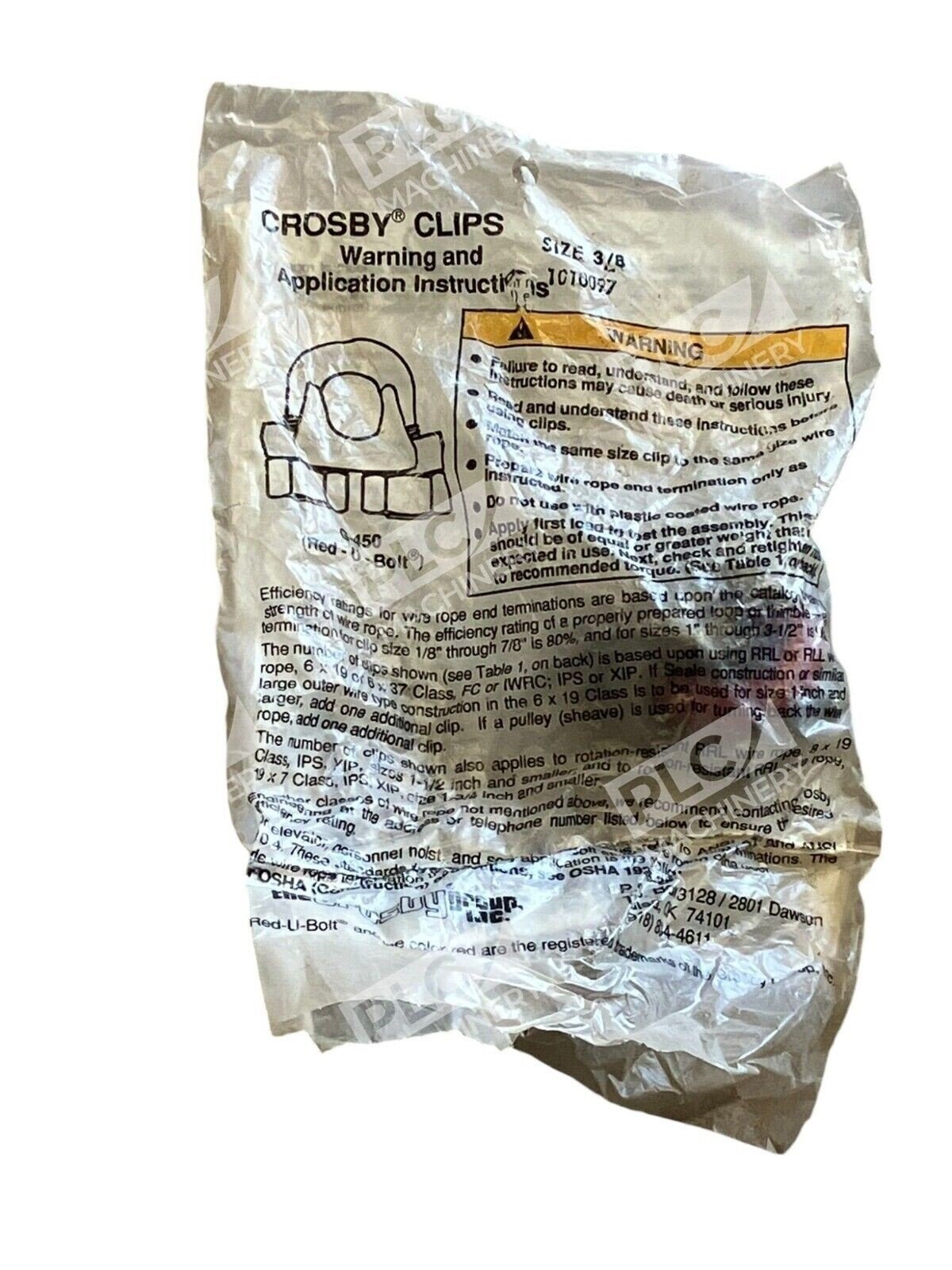 Crosby Clips 3/8 Red U Bolt G-450 1010097