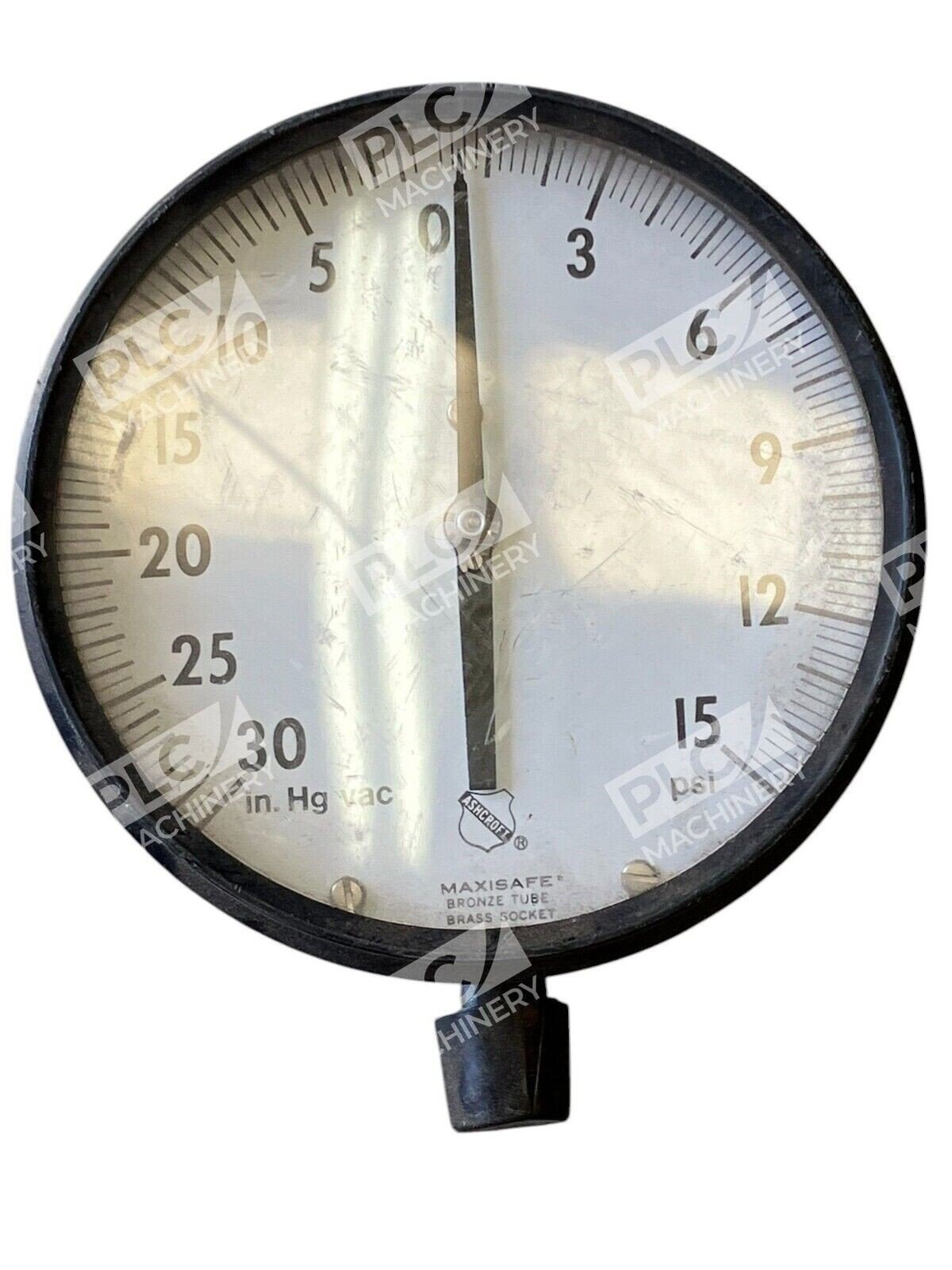 Ashcroft A-30 0-15PSI 0-30 IN Hg Vac Gauge Maxisafe