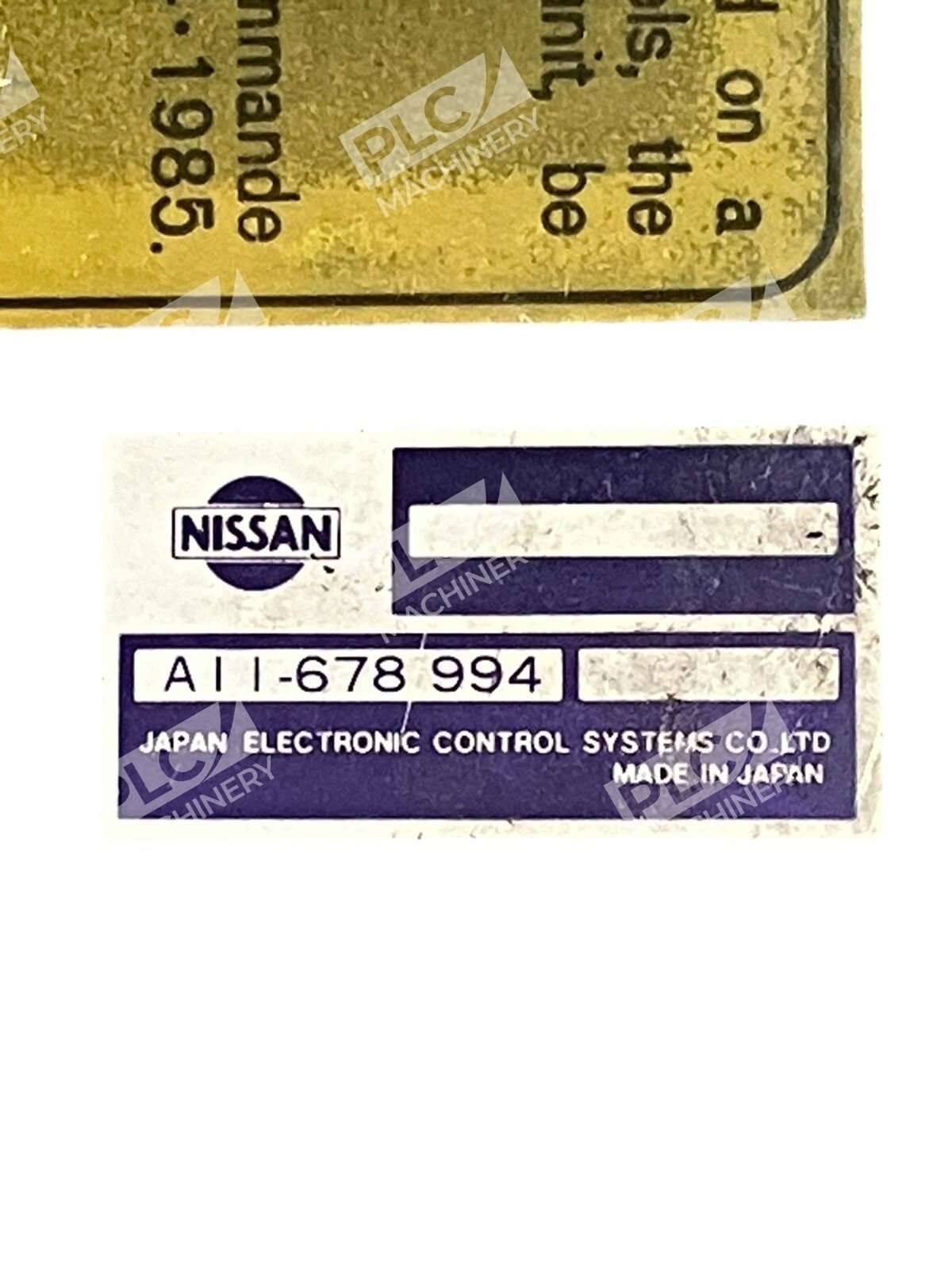 Nissan Engine Computer Electronic Control System A11-678 994 - Image 2