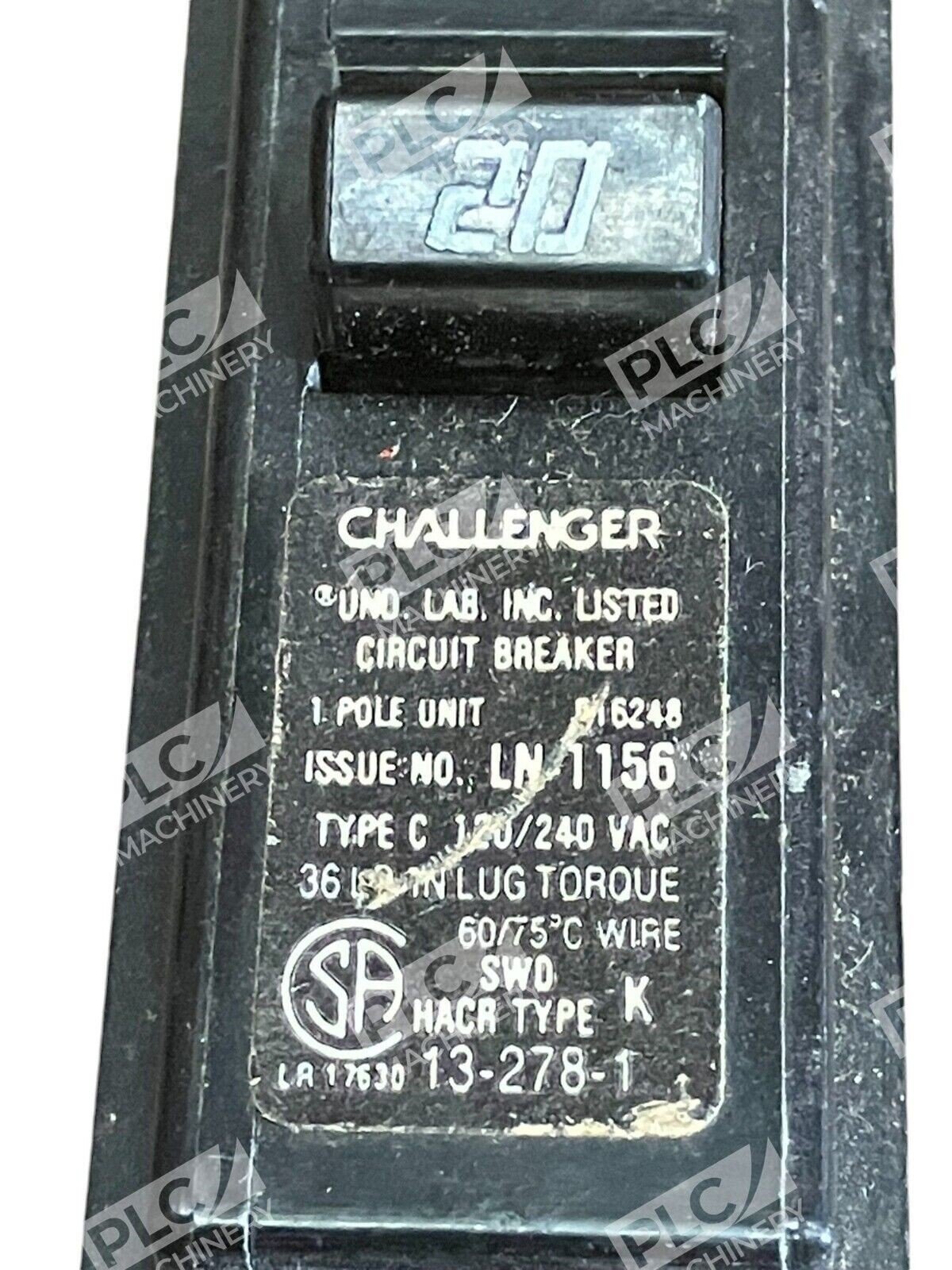 Challenger 20A 1 Pole Unit Circuit Breaker C120 (lot of 4) - Image 3